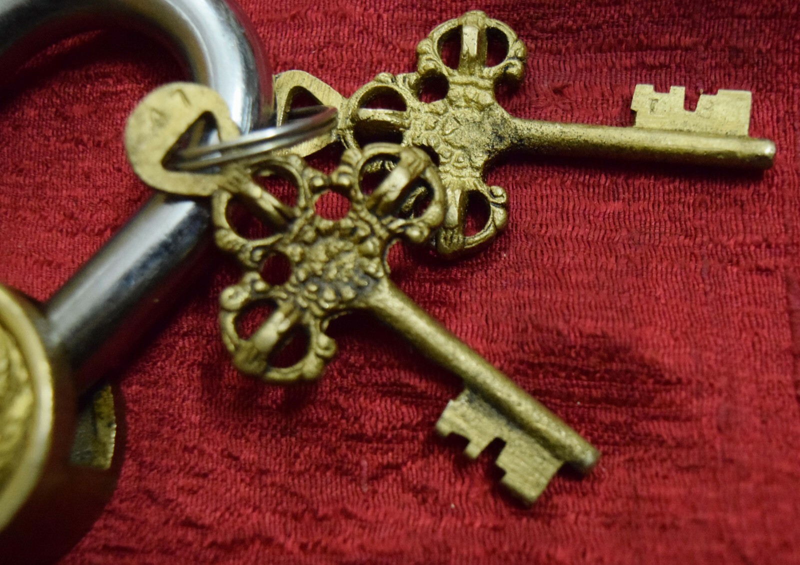 Heart Shape Skull Design Decorative Door Padlock Handmade Love Lock Brass VR435