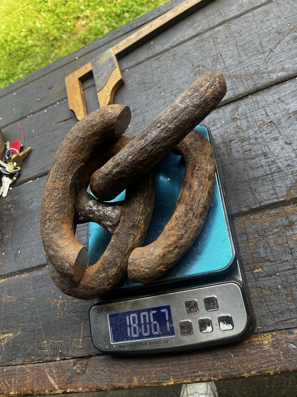 18 # Guaranteed Authentic Wrought Iron Anchor Chain Blacksmith Knife Maker