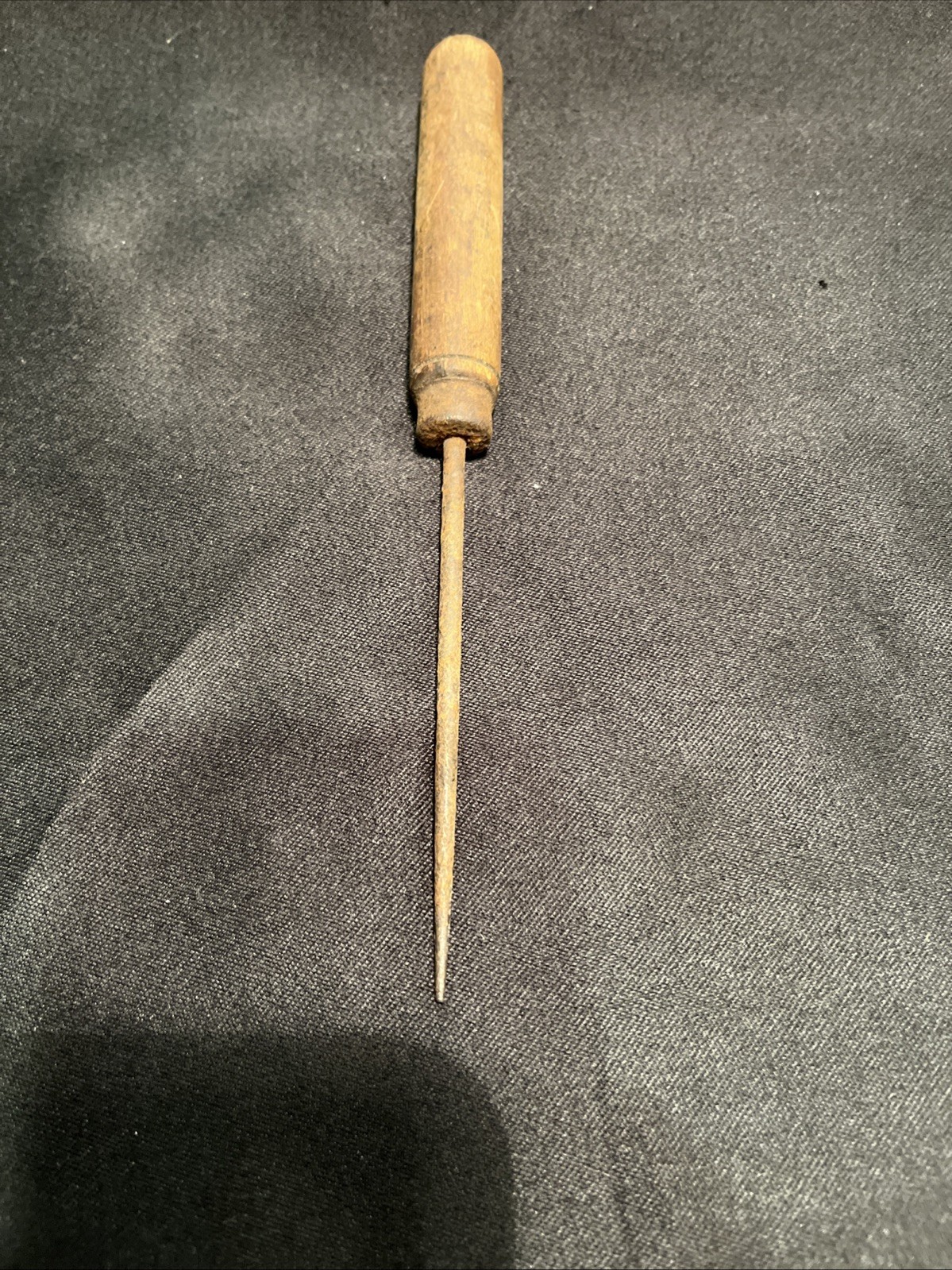Vintage 1920s Wooden Handle Steel Ice Pick or Leather Punch 8 Inches Decor