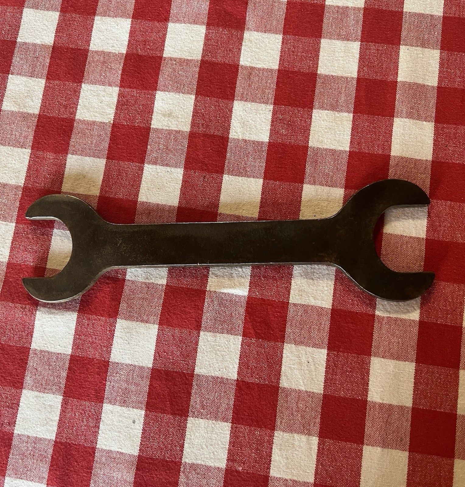 Vintage Thin Double Open End Wrench Spanner 34mm x 36mm Unmarked Old Tool