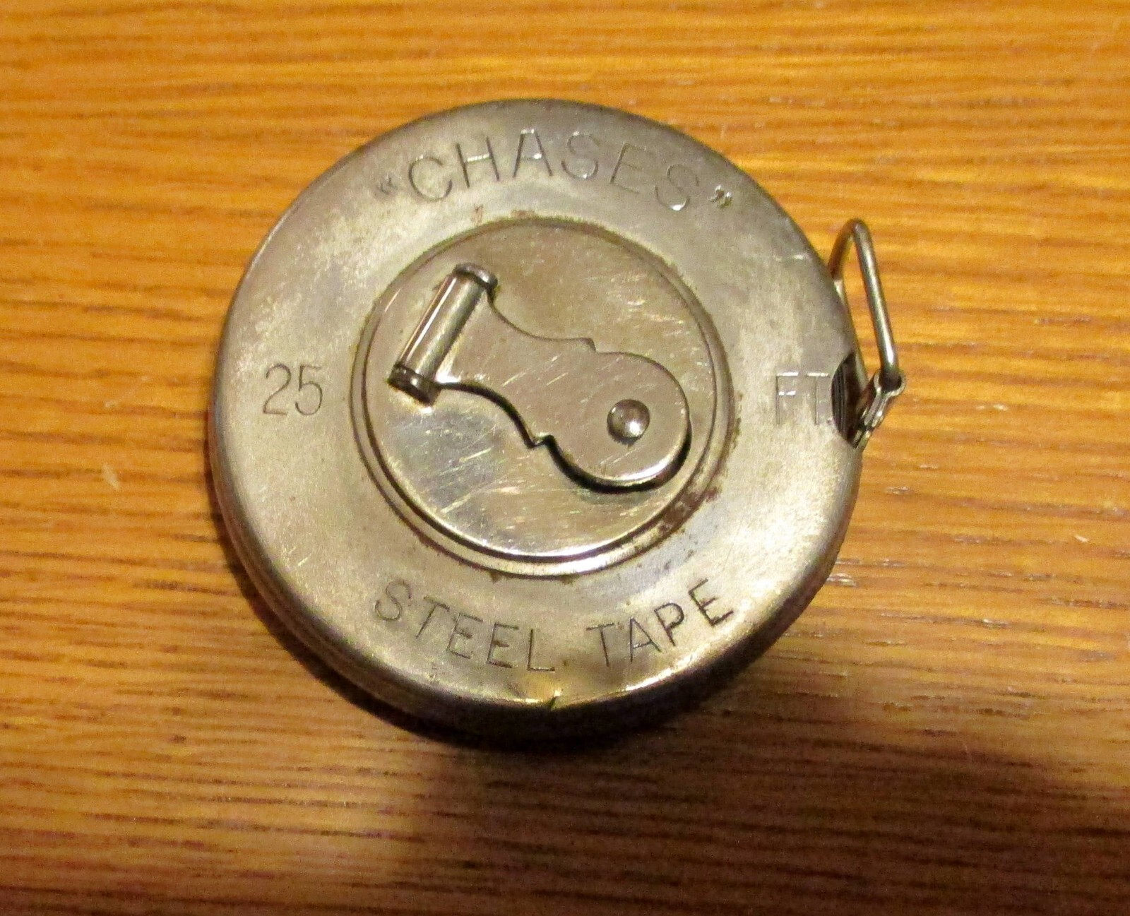 Vintage “Chases” Manufacturing Company 25 Foot Wind-Up Steel Measuring Tape