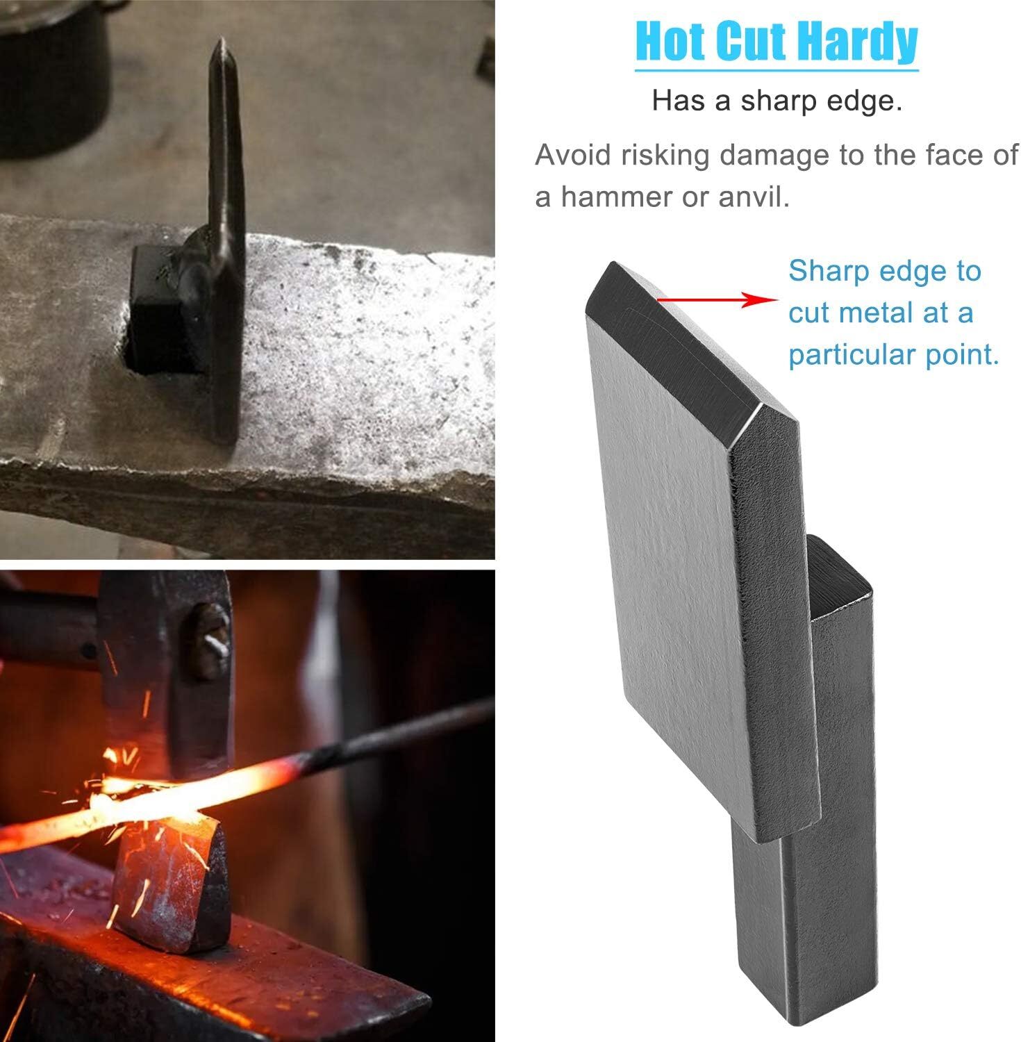 3PACK Anvil Hot Cut Tool, Creasing Stake Tool & Spring Fuller Hardy Tool (3/4″)