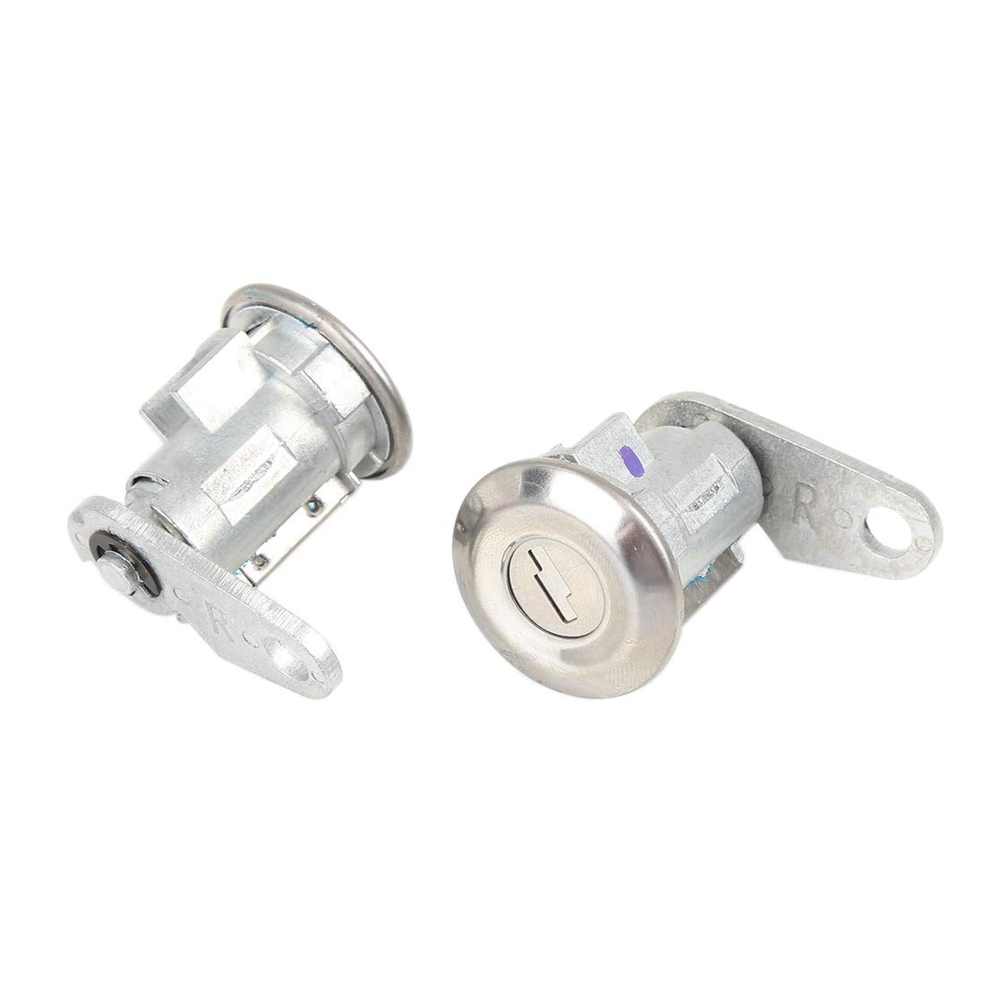 X AUTOHAUX Pair Door Lock Cylinder with 2 Keys for Ford silver tone
