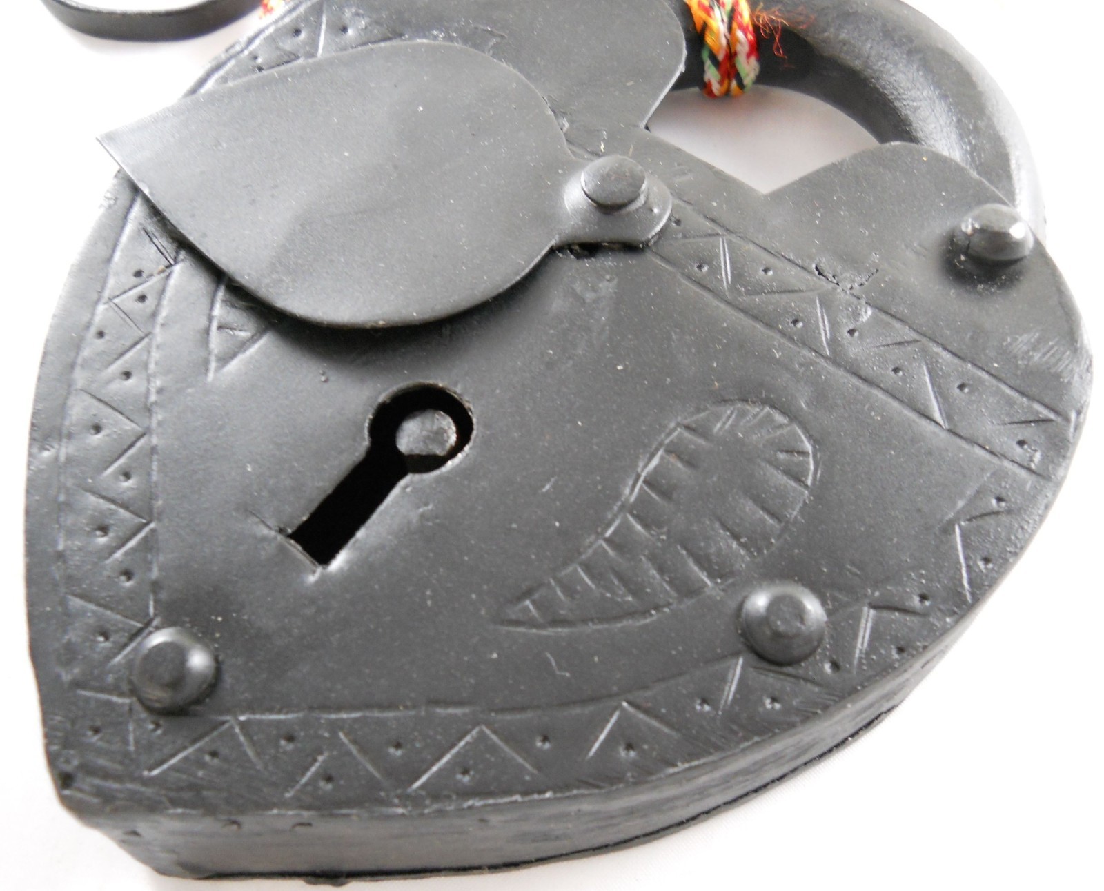 Large Vintage Style Heart Padlock with Key – Antique Reproduction Decor
