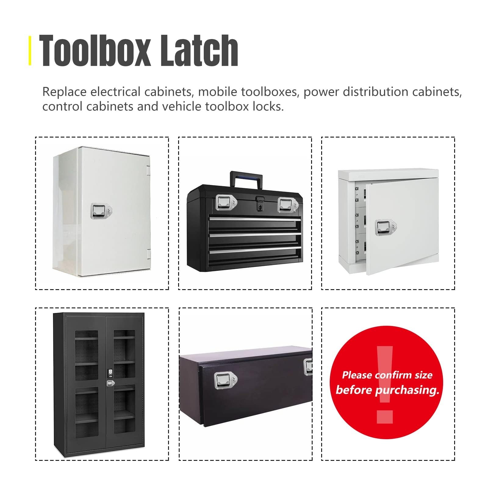 YESHMA 2Pcs Truck Tool Box Latch Toolbox Paddle Lock 2 Pieces, Silver