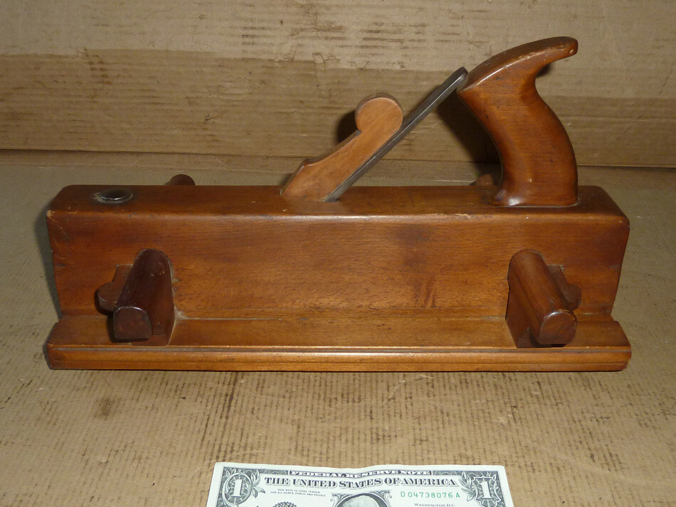 Vintage John Bell,Philad.14″ Tongue Plane,Old Woodworking Tool,Adj.Clean,Sharp B
