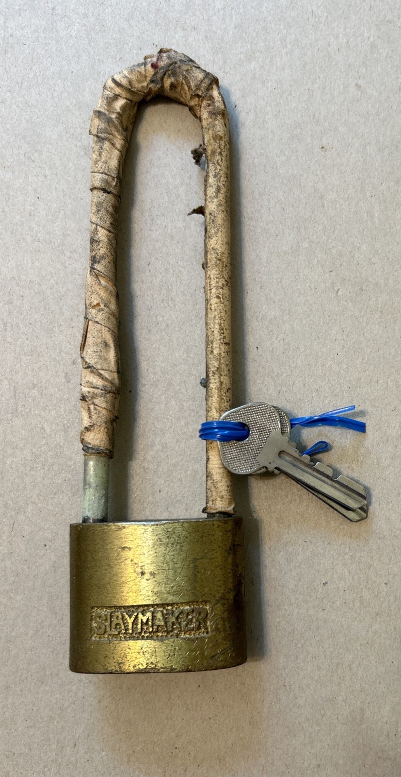 VINTAGE SLAYMAKER BICYCLE LOCK 7 1/2” WORKING W/2 KEYS