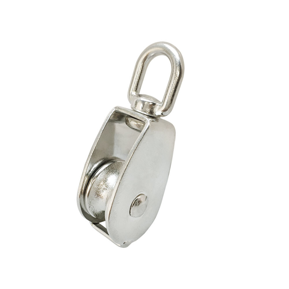50mm Marine Boat Stainless Steel SINGLE Pulley Swivel Eye Hoist Lift 800 Lb Cap