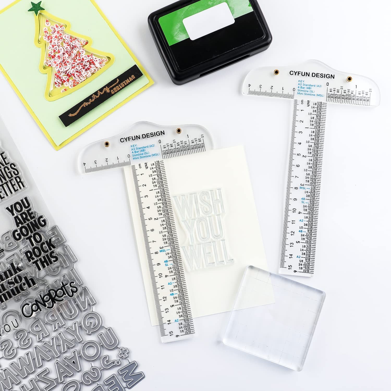 BAOFALI 6 Inches/15cm Acrylic Clear T-Square Ruler, Dual Side Measuring, Tran…