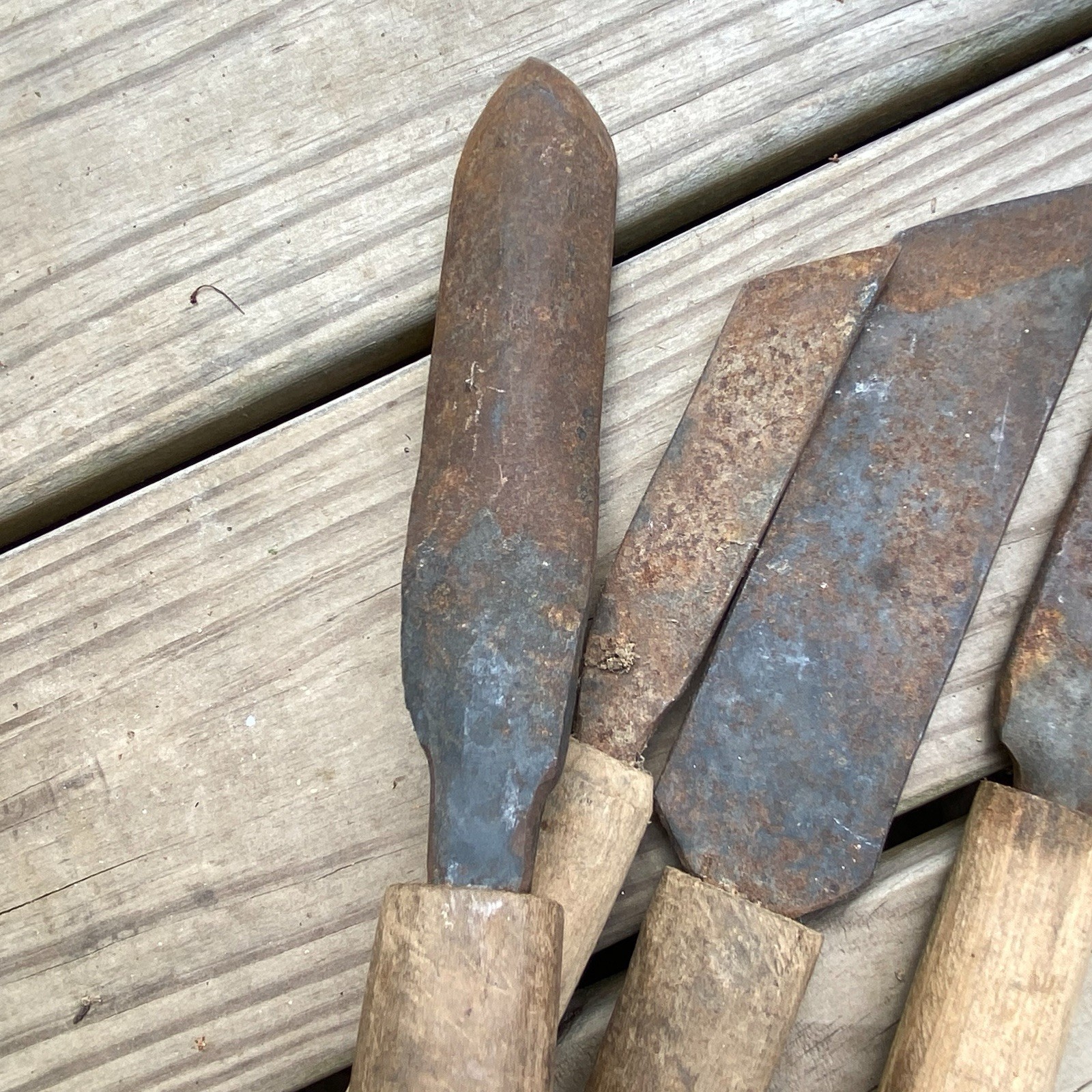 Antique Wood Carving Chisel Tools Lot with Rasp Files Wooden Handles 11-14″ long