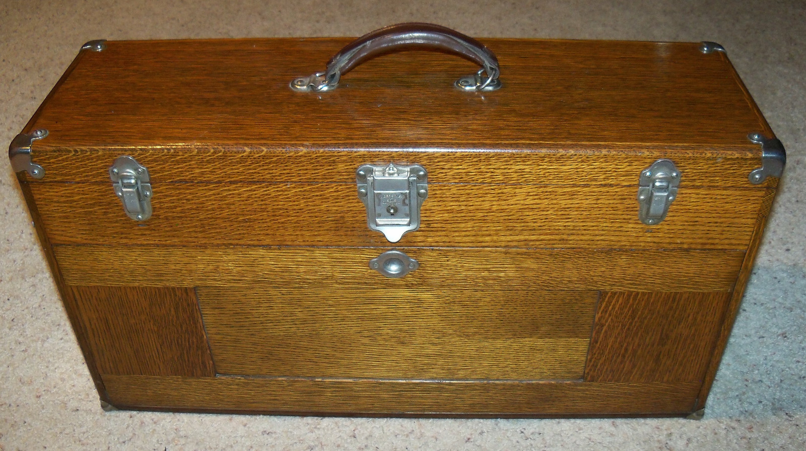 Vintage 5 Drawer Wood Gerstner Machinist Tool Chest Box, Model 043, 43, Oak, 26″
