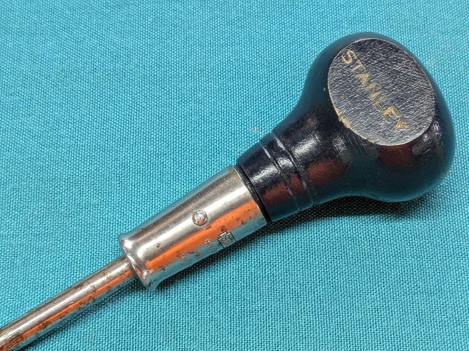 Stanley Hurwood No. 7A Scratch Awl with Steel Head Dark Blue Wood Handle, USA
