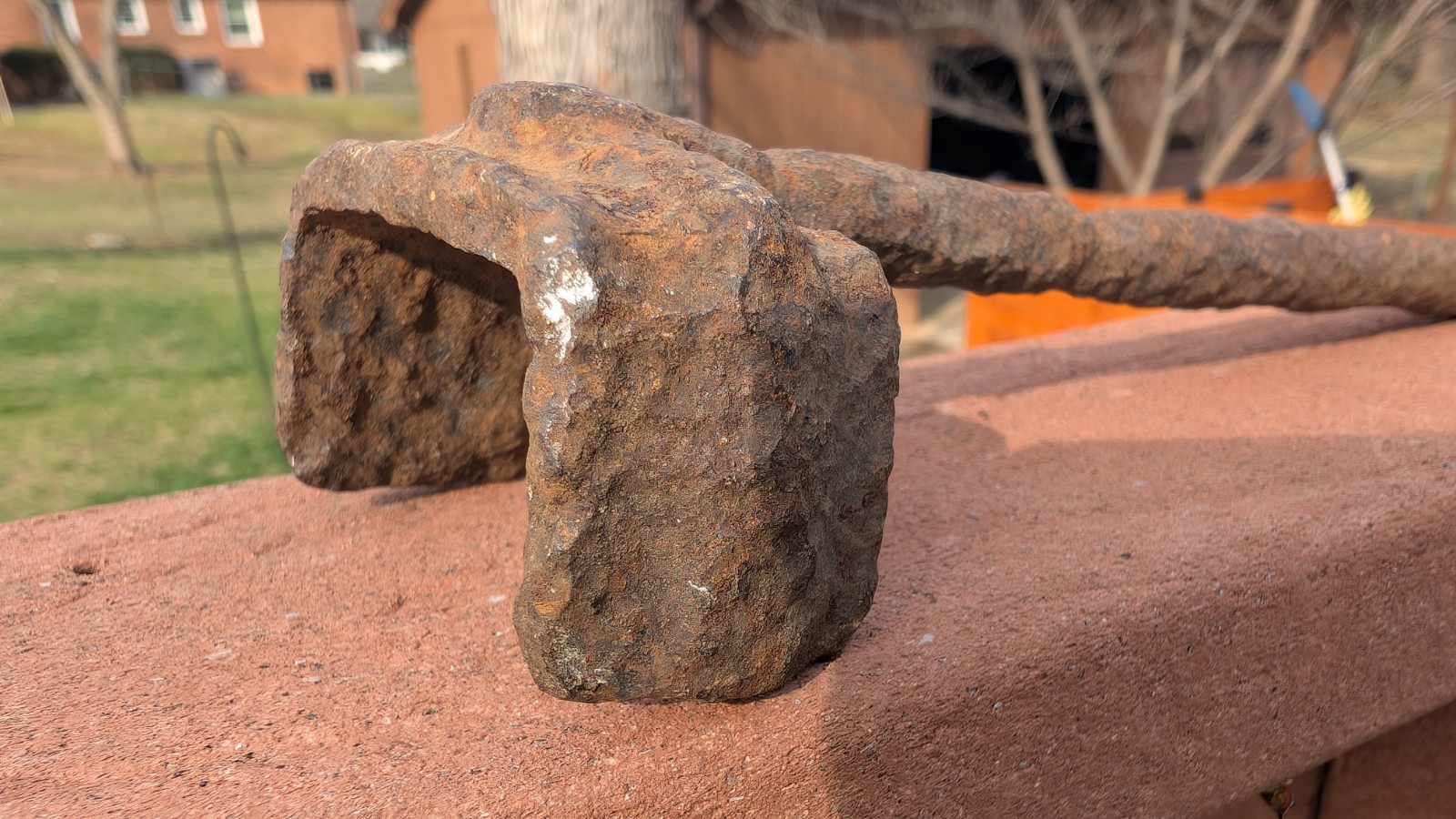 Antique Primitive Blacksmith Hand Forged Iron Tool Wagon Wheel Wrench 8.25″
