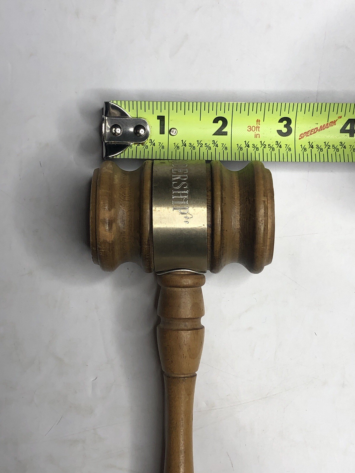 Vintage Judge Mallet Gavel 10″ Light Brown Wood “Georgia Tech Leadership”