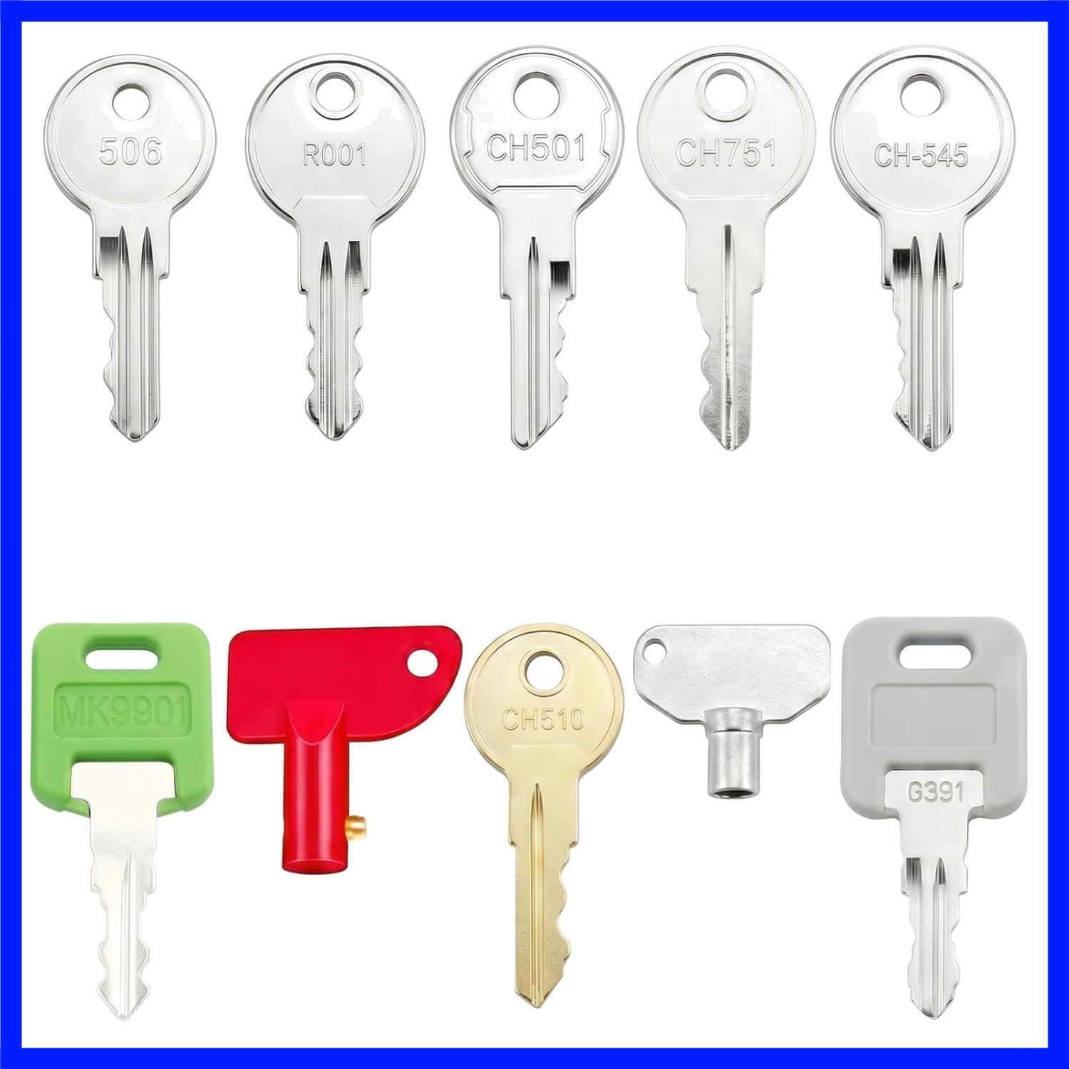 10PCS Utility RV Master Key Set with Wire Ring CH751 CH501 CH545 CH506 CH510 …