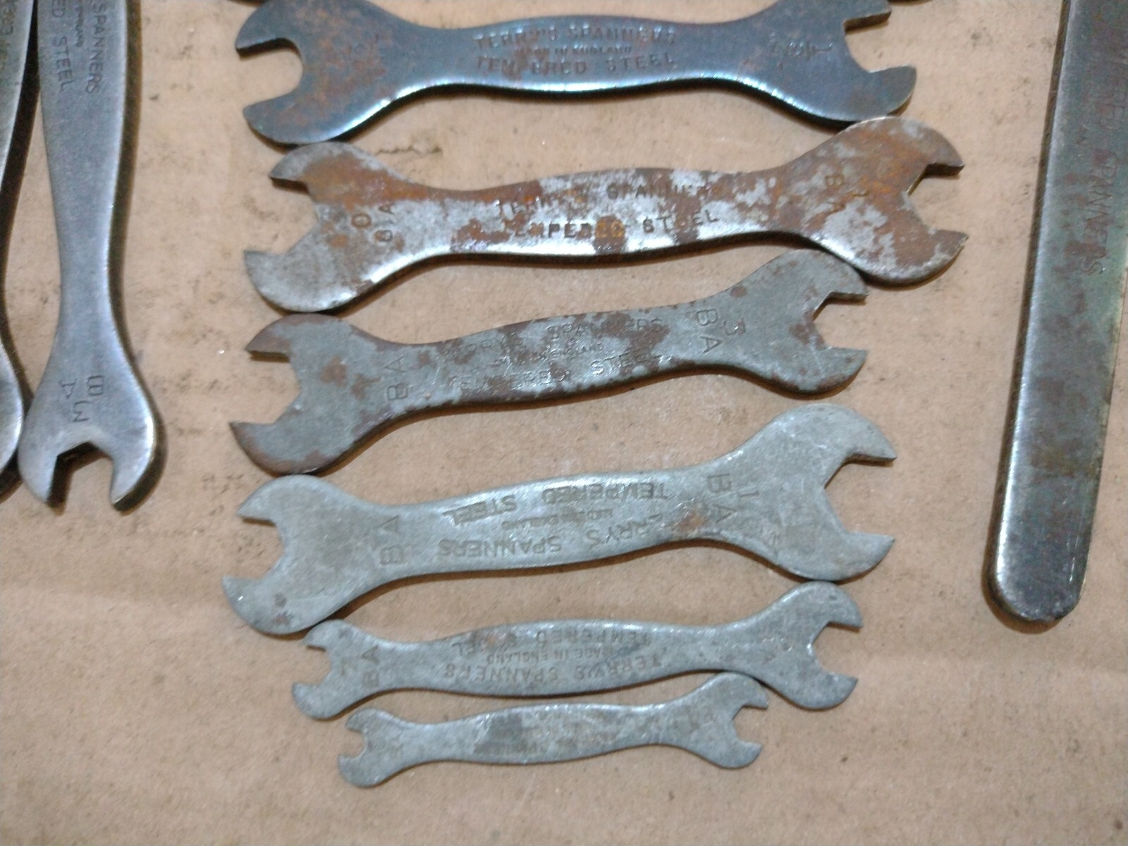 Terry’s Spanners Vintage Tempered Steel Spanners BA & WHIT Various tiny-big Size