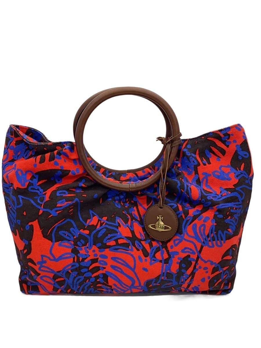 Vivienne Westwood Handbag Canvas 30×35.5cm Multicolor All-Over Pattern Used