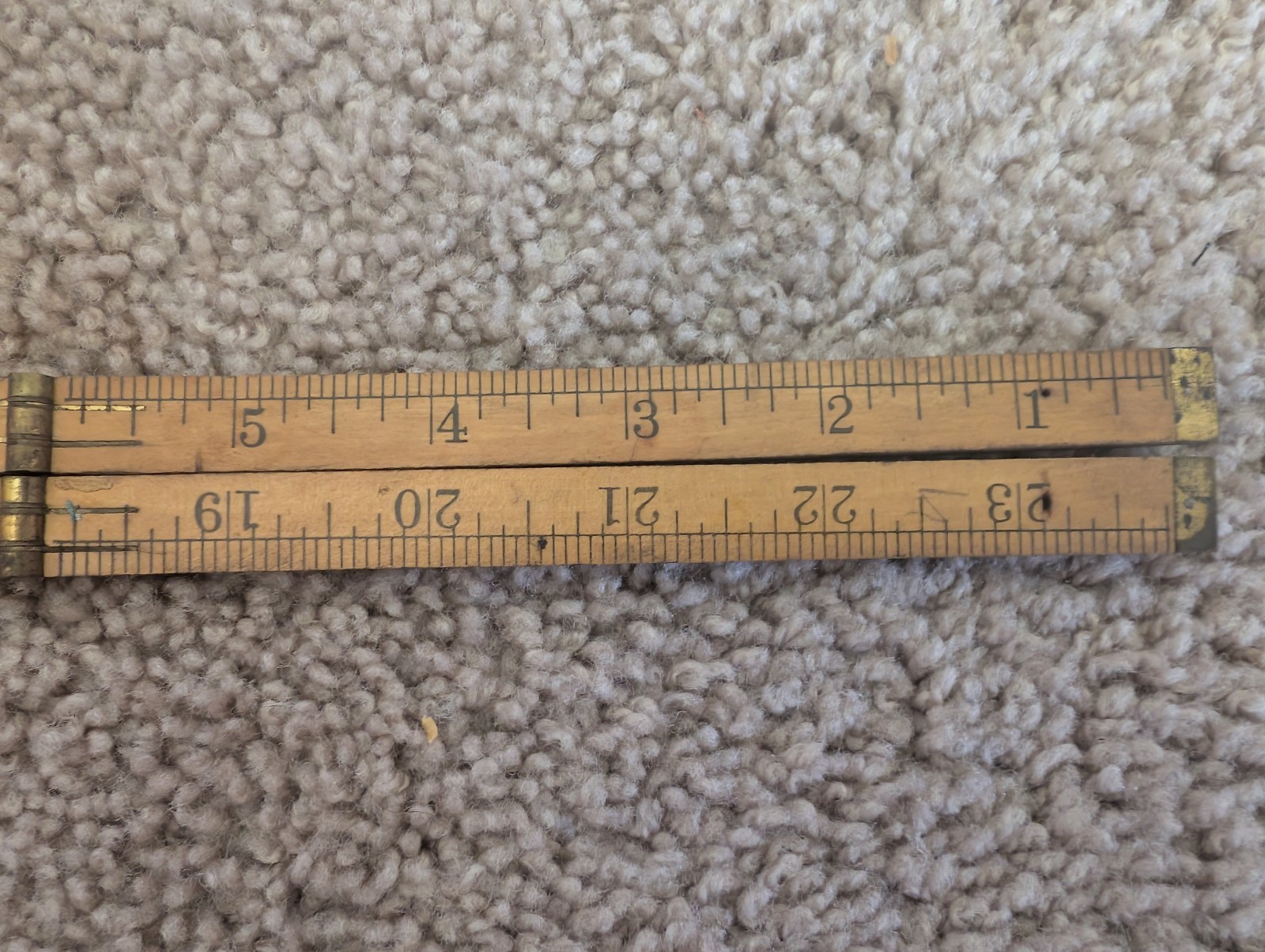 Vintage Lufkin No.651B Wood & Brass 24” Folding Carpenter Ruler