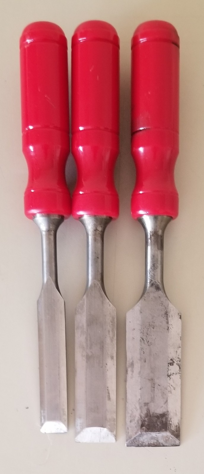 Vtg Sears Roebuck & Co. 3 pc Chisel Set 9 3682. [E3 711]