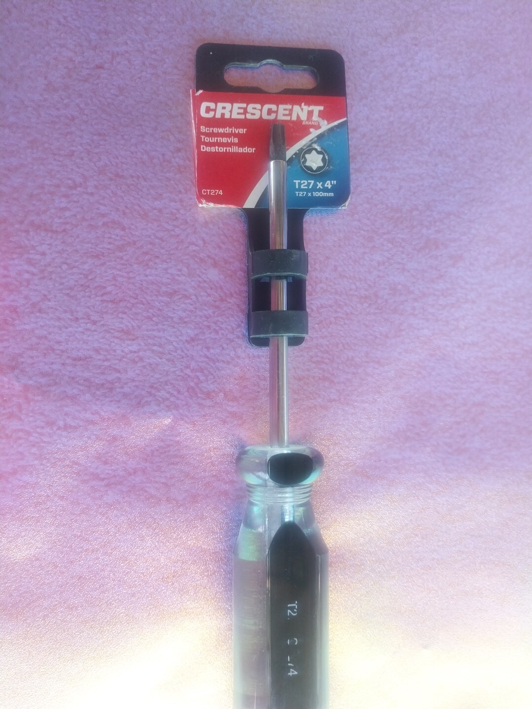Crescent CT274 Full Polish Chrome Black Torx Tip Screwdriver T27 x 4 in.