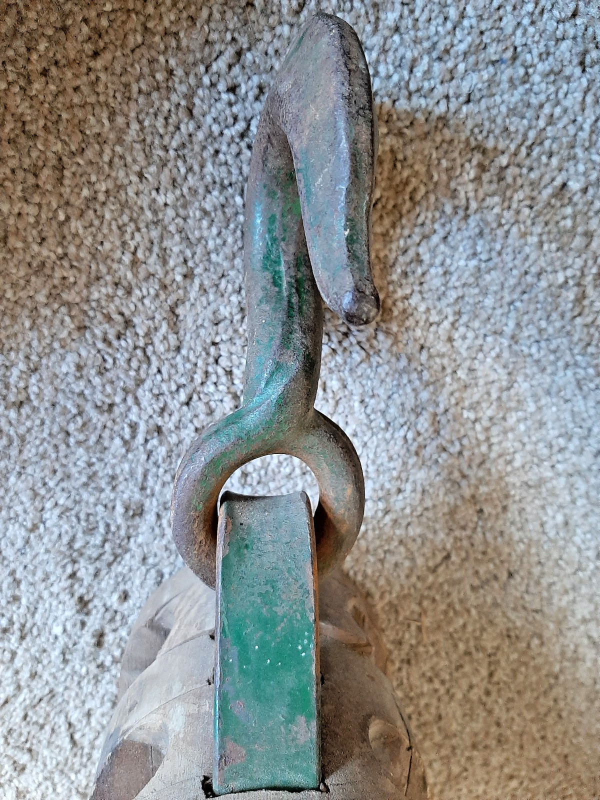 Antique Wood Double Pulley Block Tackle Rope Barn Farm Rustic w/Orig Green Paint