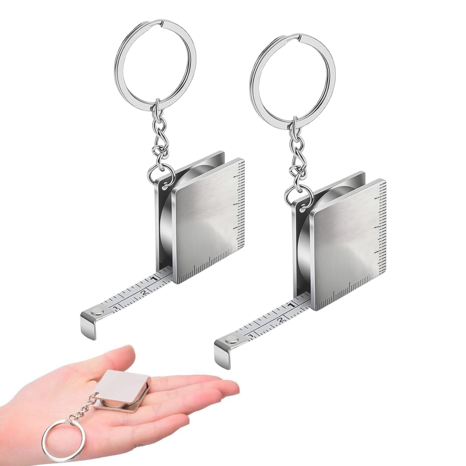 2 Pack Mini Tape Measure Keychain, 1.2m/4ft Small Retractable Metal Measuring…