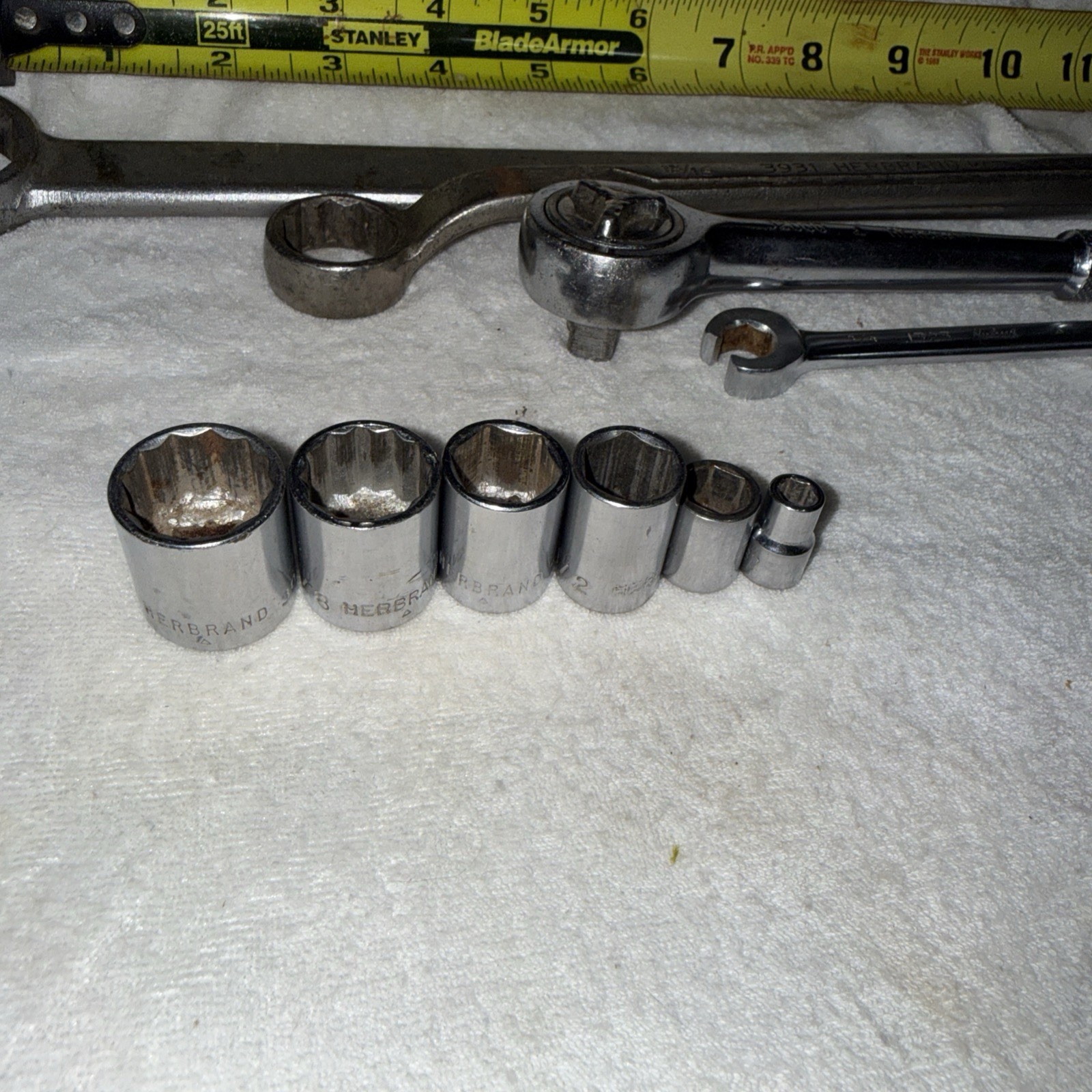 Herbrand Wrenches and Ratchet with Sockets. Made In USA (11) pieces