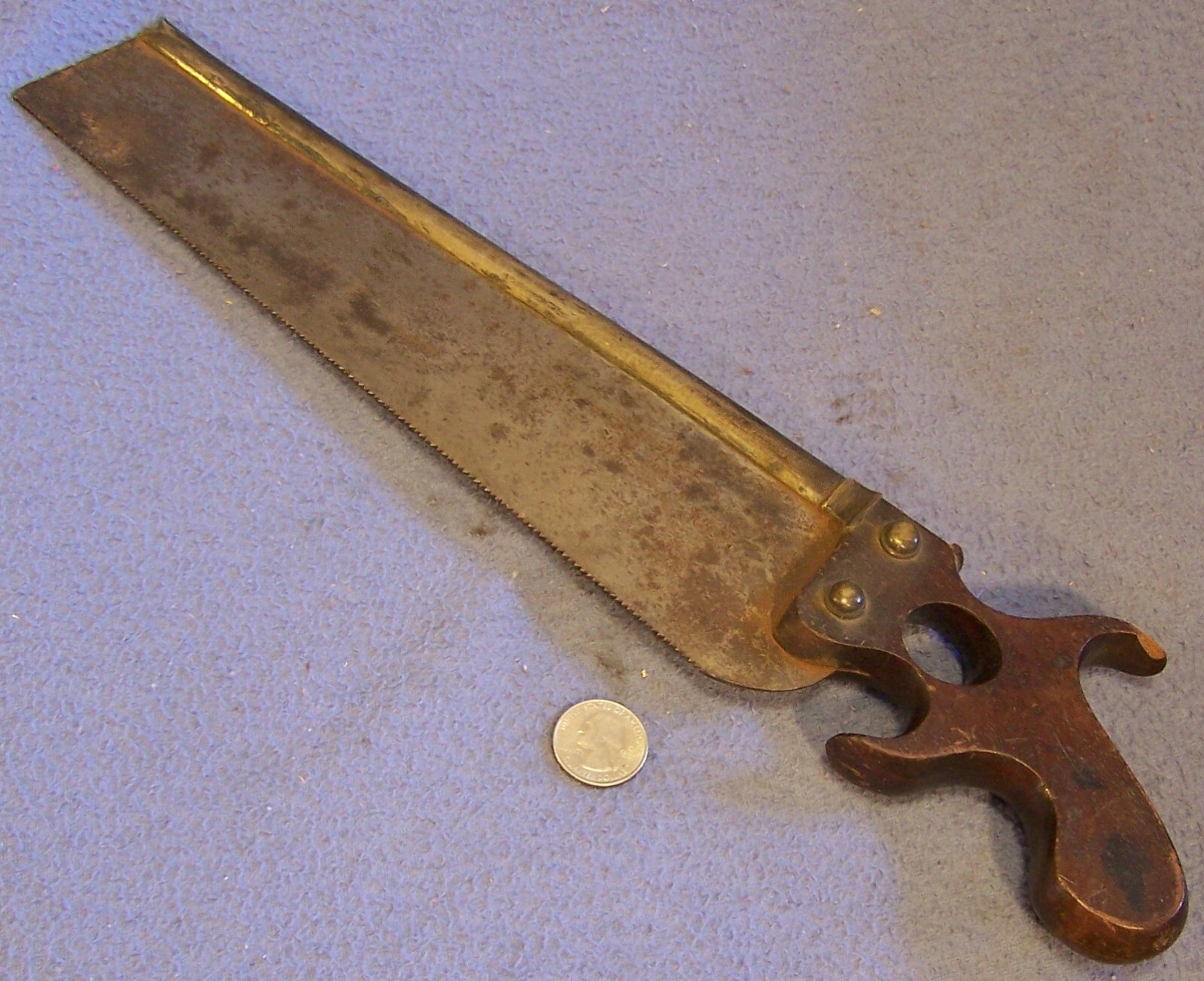 1800’s Surgeon’s pre Civil War bone saw amputation Mahogany handle brass nuts Dr