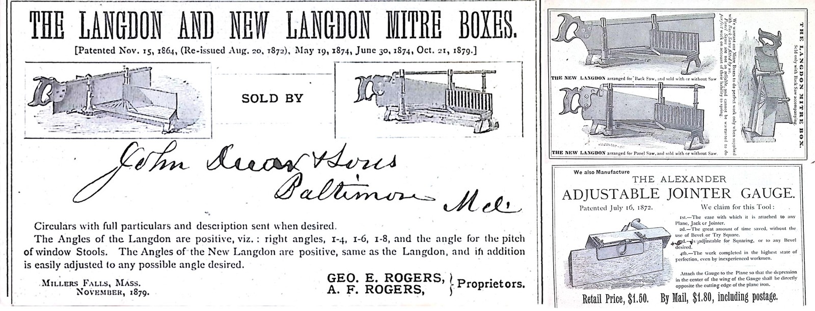 Orig. 1879 Langdon Mitre Box Co. 24 Page Fanfold Catalogue – mjdtoolparts