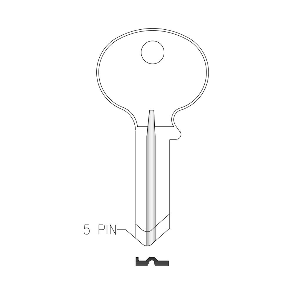 1071M Key Blank 5-PIN – Nickel