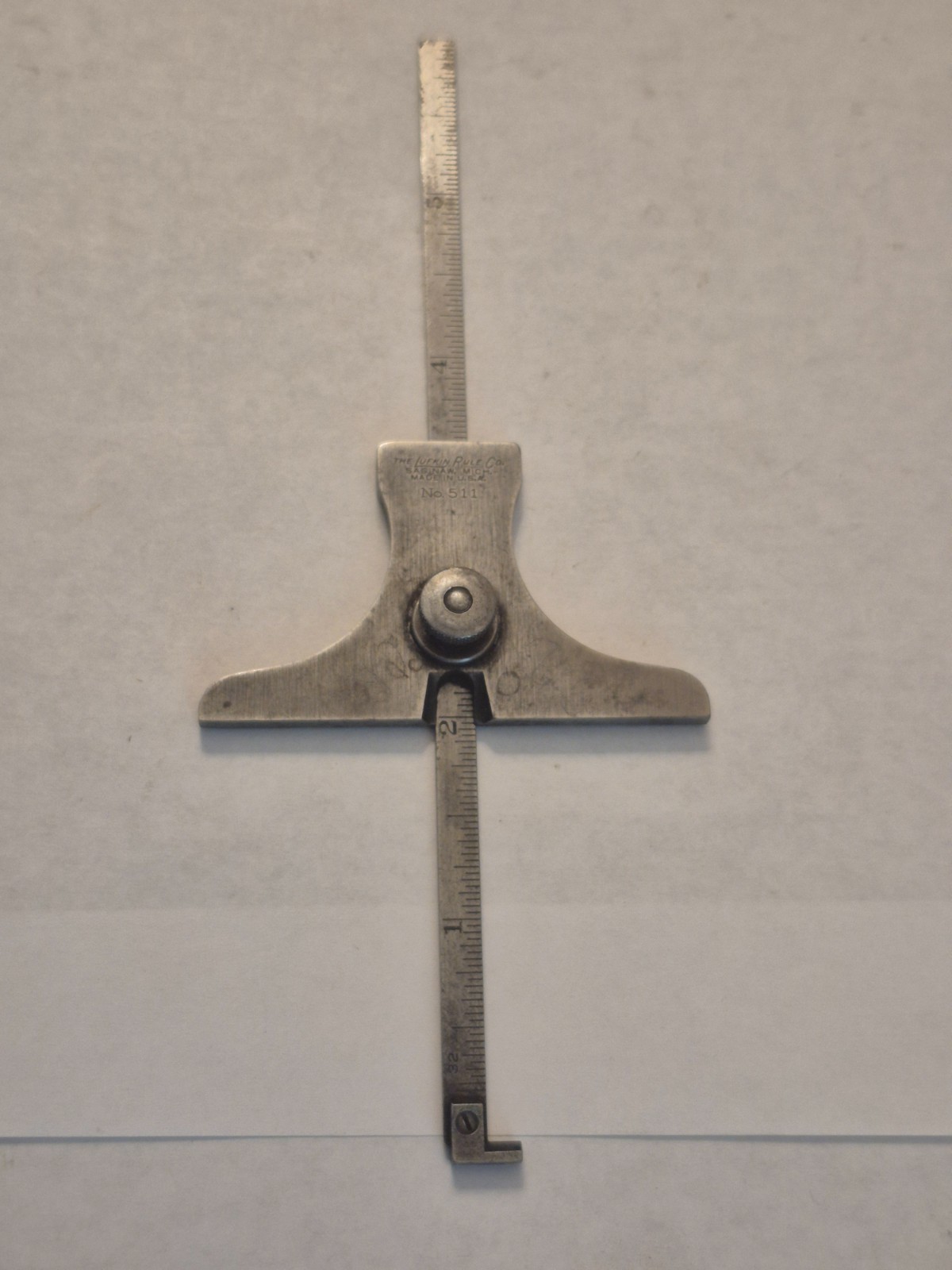 Vintage Lufkin No. 511 Depth & Angle Gage with No. 2310 6″ Hook Rule, Saginaw MI