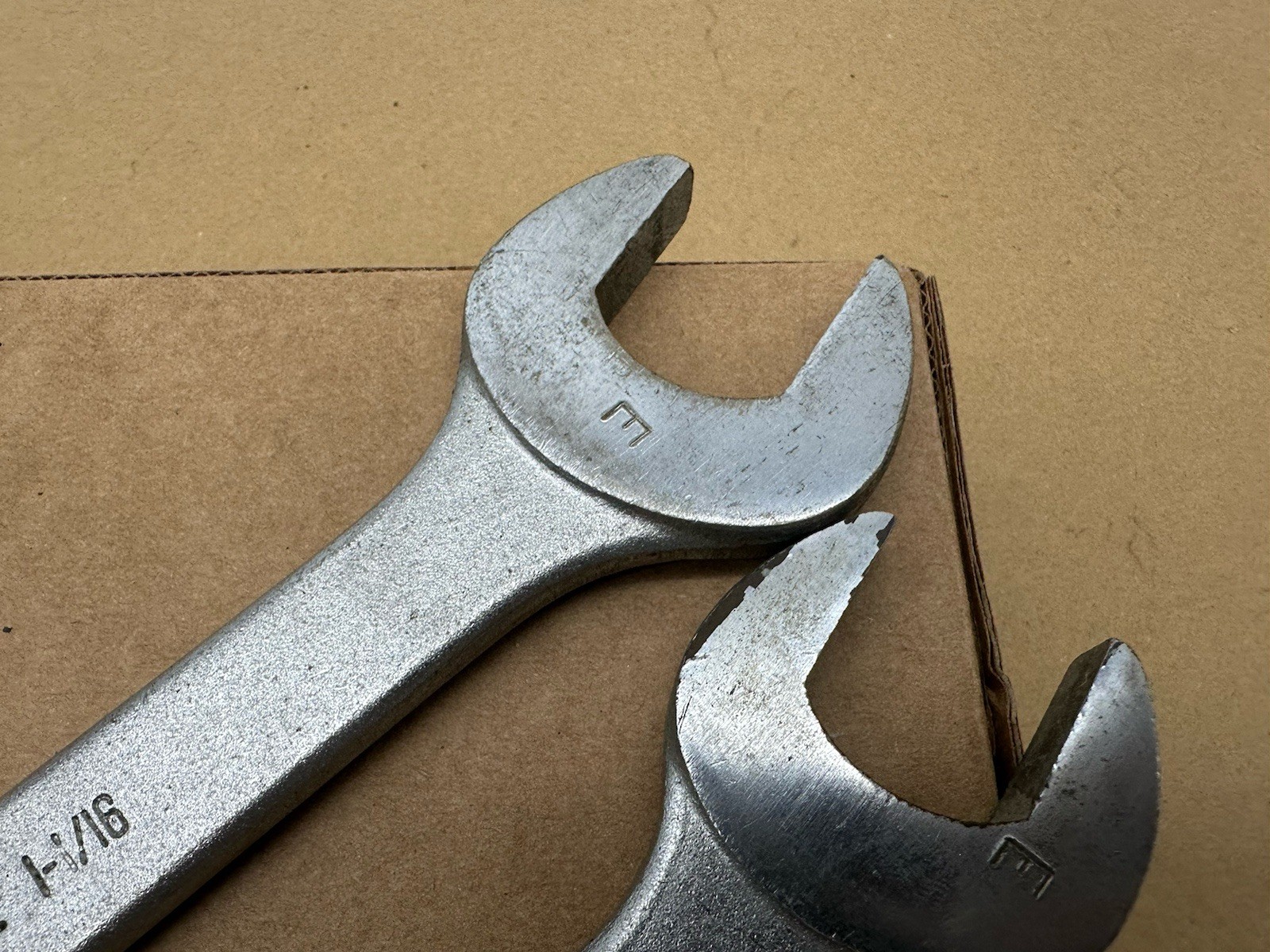 Lot 2 Vintage Upland Forge 1” And 1-1/6” 12 Point Combination Wrench Good Shape