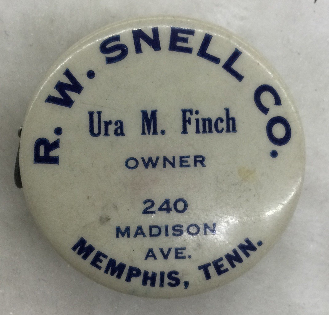 Vintage R.W. Snell Co., Urn M. Finch Owner, 1.5” Wide Tape Measure, Preowned