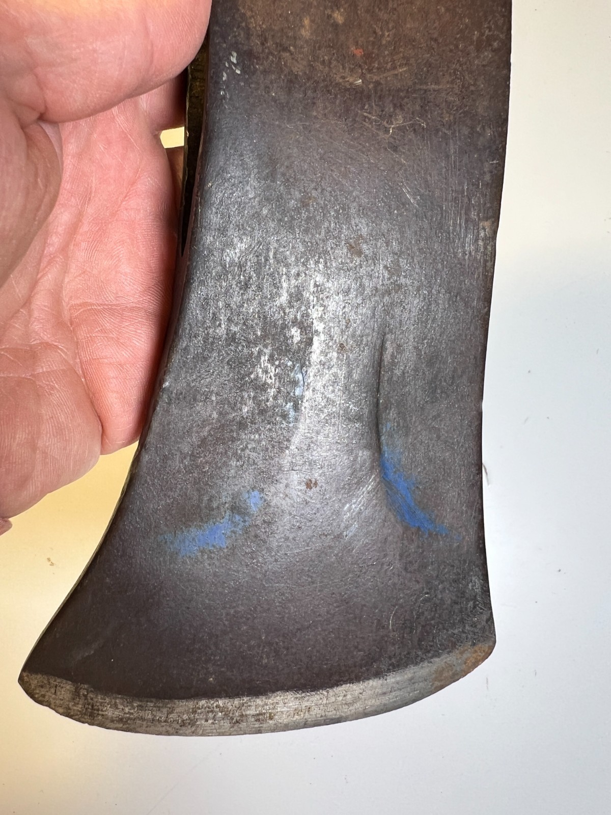 Antique Stamped COLLINS Hewing Hew Axe Head c 1870 – 1895 Waisted Hipped