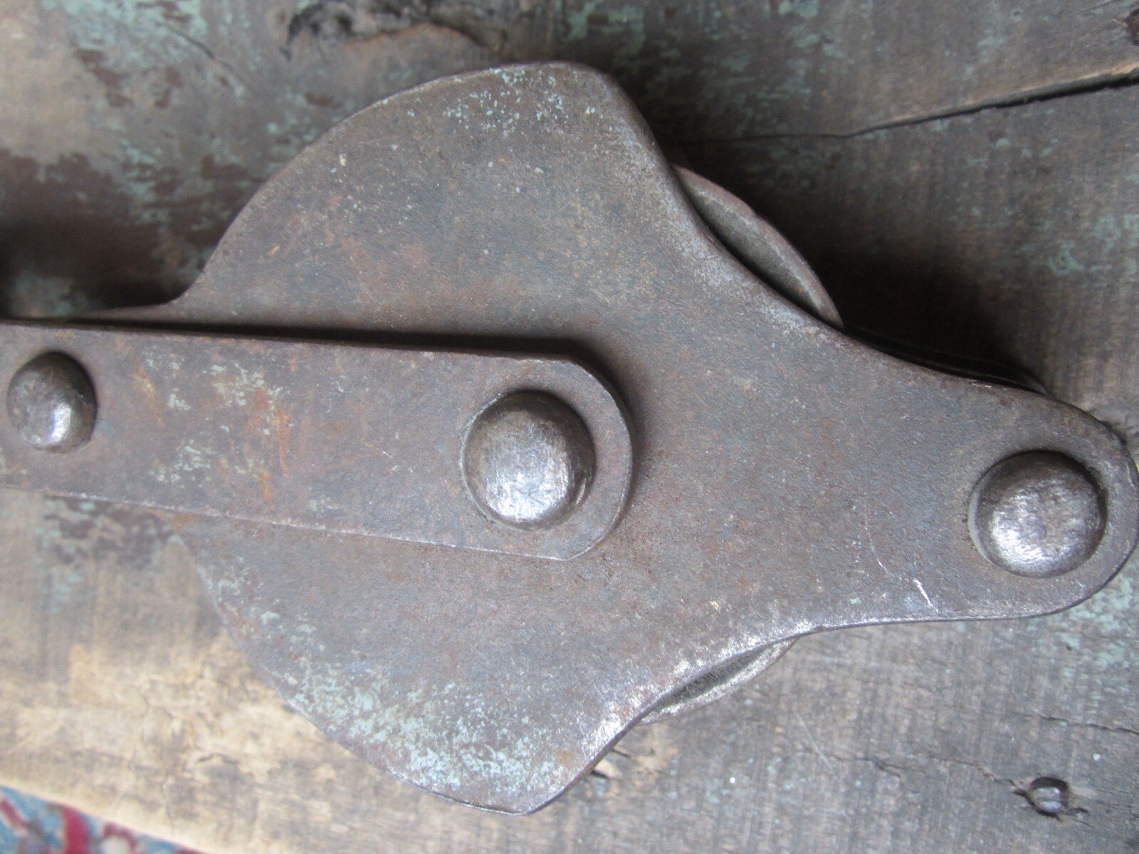 Antique Double pulley – Metal – Rustic Block And Tackle Hook Vintage