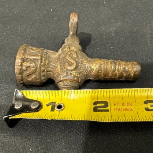 Antique Solid Brass Shut Off Valve / Petcock Vintage Decorative “S” Gas Valve