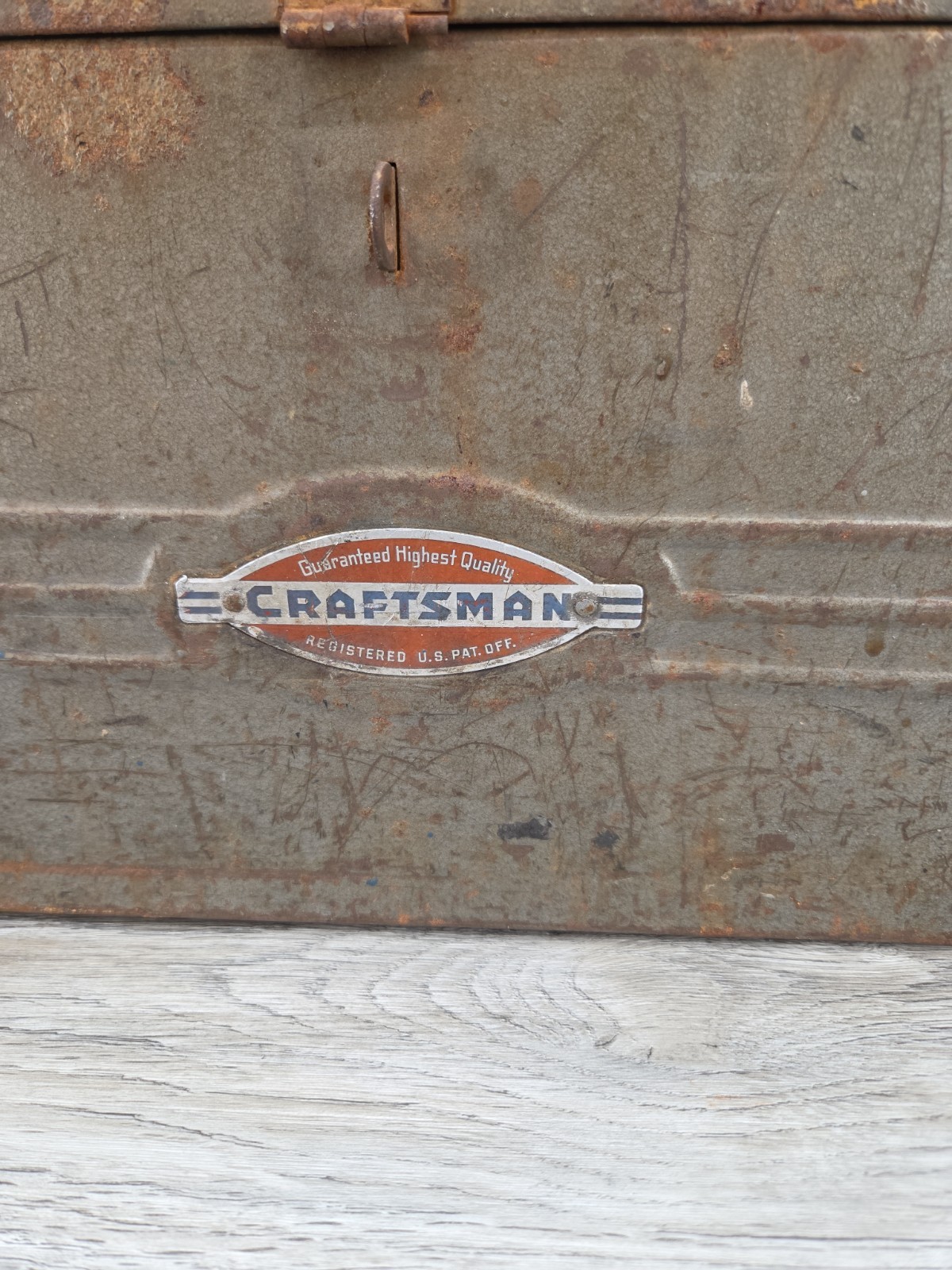Vintage Craftsman 6500 Made In USA Metal Tool Box 18″x8″x9″ Rustic Patina