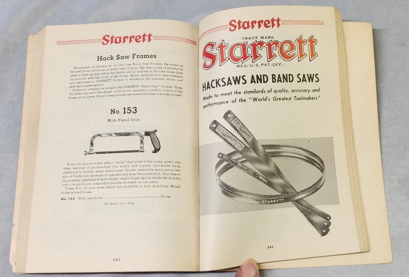 VINTAGE 1953 STARRETT FINE MECHANICAL TOOLS CATALOG + STARRETT POCKET PROTECTOR!