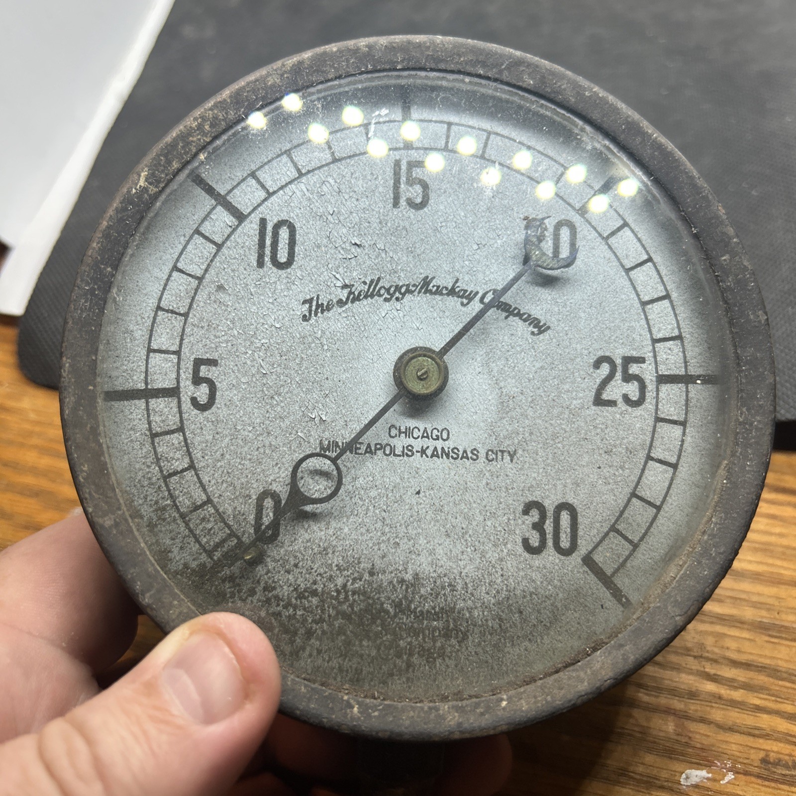 Rare Vintage Kellogg & Mackey Company Altitude Gauge Chicago 30 PSI Untested