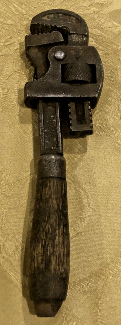 Antique Adjustable Tobrin Plantsville Conn Wrench Wood Handle – Very Rare