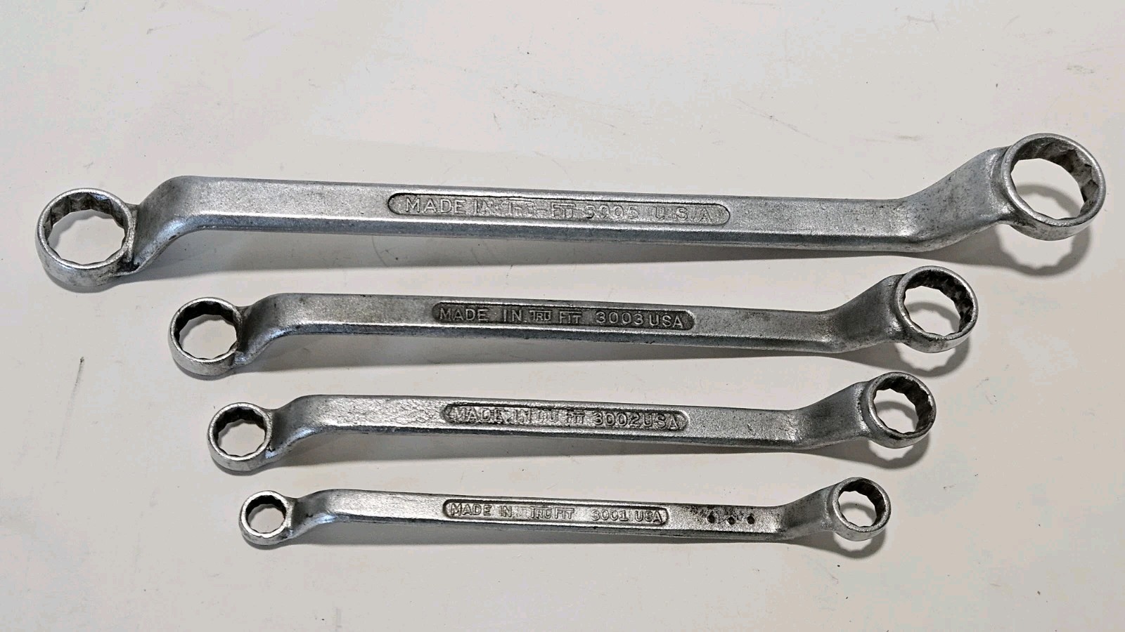 4 Vtg. Tru Fit Lectrolite 12 Point Offset Box End Wrenches 3005/3003/3002/3001