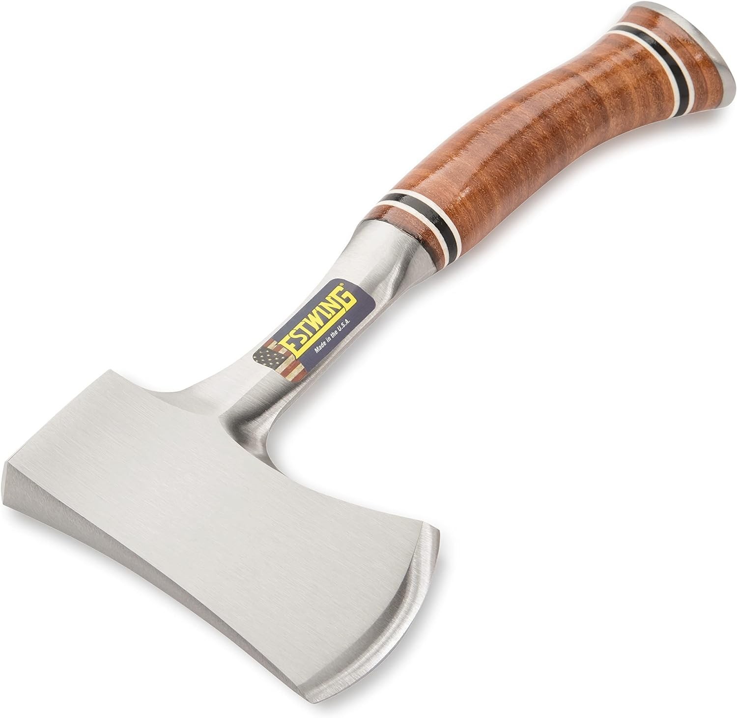 Durable Hatchet for Outdoor Adventures with Leather Grip and Protective Sheath