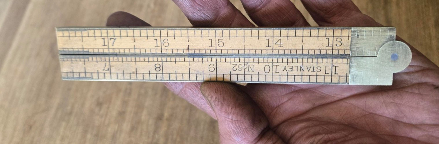 Antique Stanley Rule & Level Co. no 62 Wood & Brass Folding 24 Inch Ruler Clean
