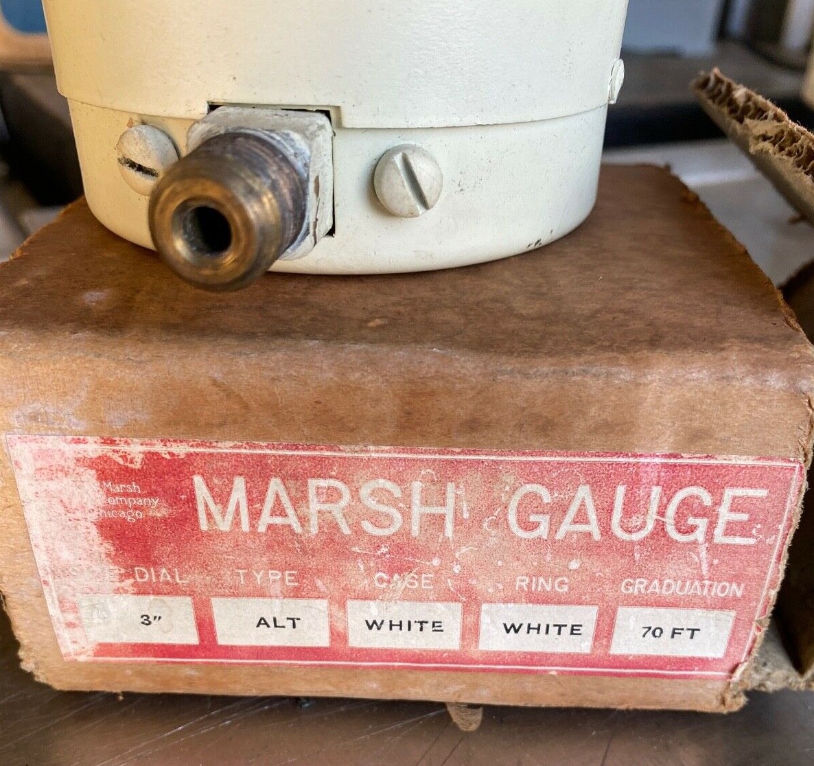 Jas P Marsh & Company Chicago Altitude Gauge 3″ with Box Steampunk