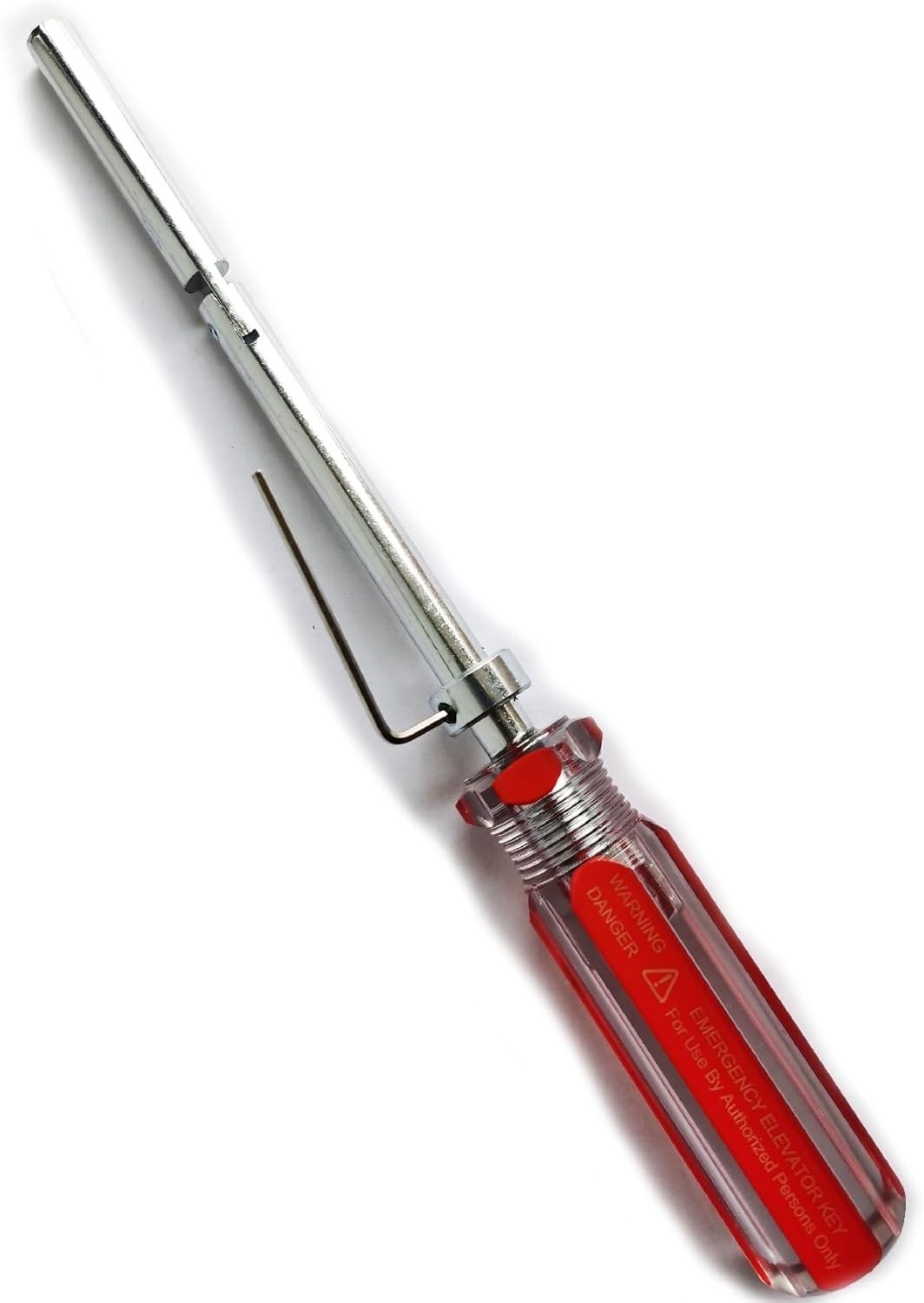 Heavy-Duty Carbon Steel Elevator Door Key with Plastic Handle, Red