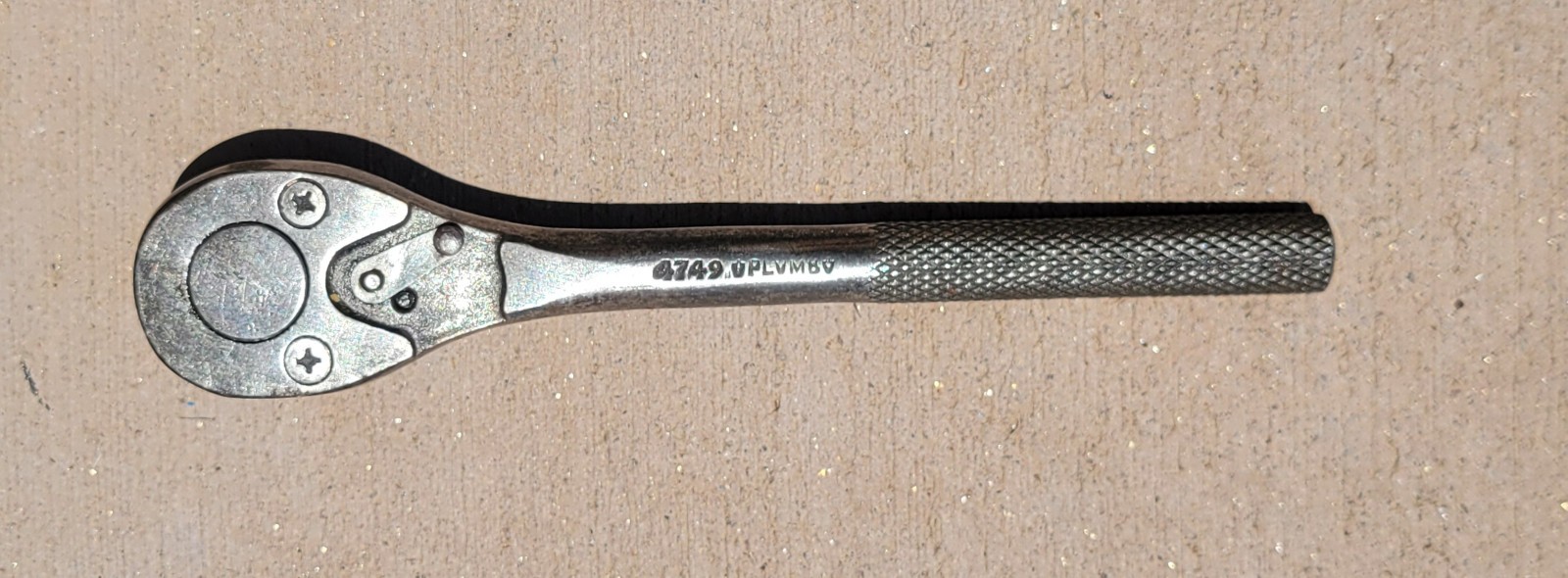 Plumb Plomb Plvmb 4749 1/4” Drive Ratchet USA ID Knurled Handle Vintage