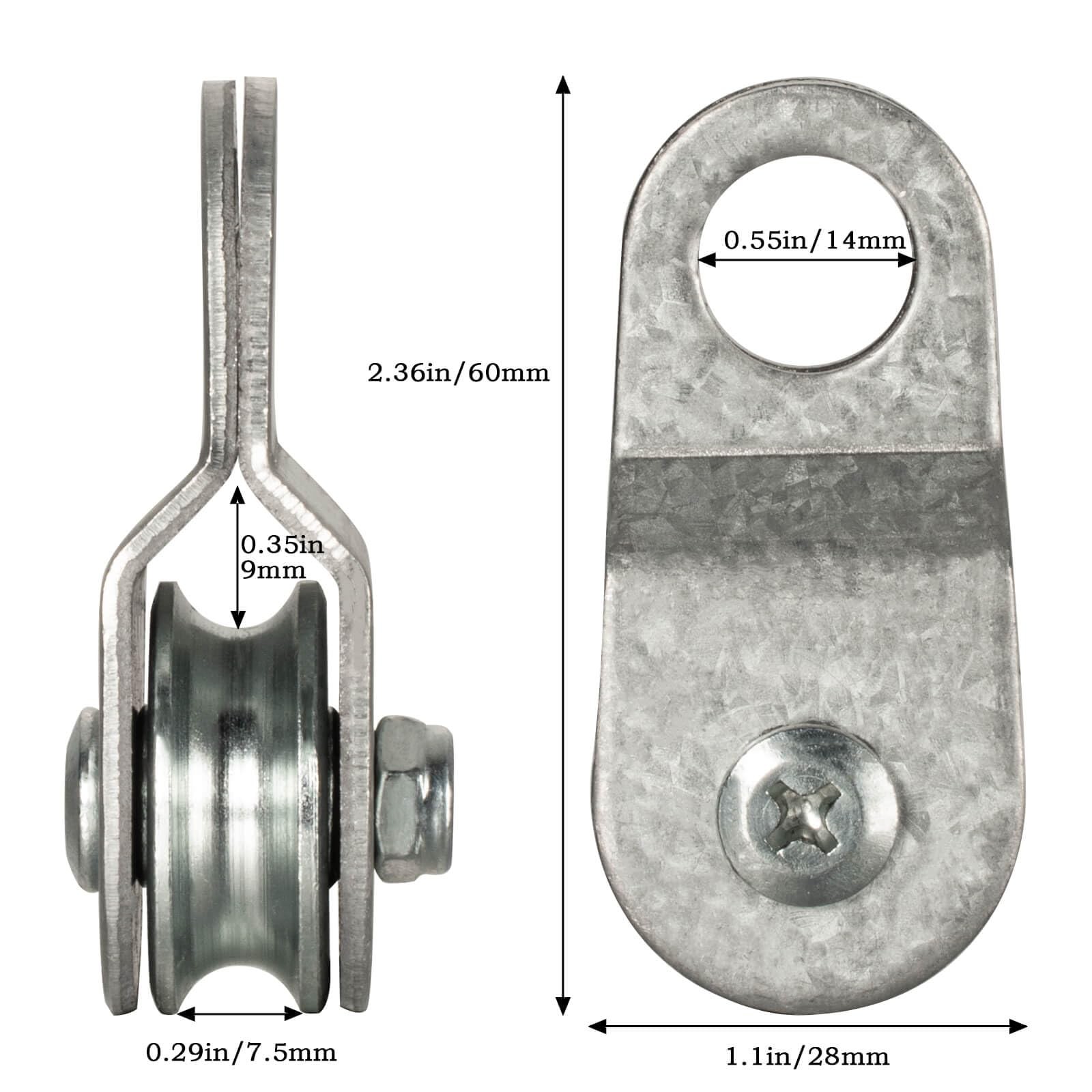 SHINICO 10Pack Small Snatch Cable Pulley Block for 6mm / 0.23 Inch Wire…