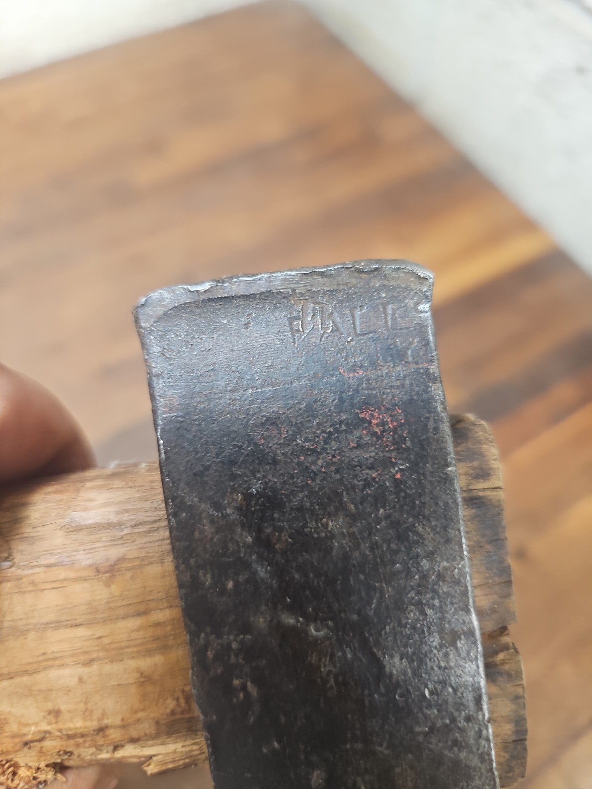 R84- Older modification FALLS CITY head to mortise type axe 3 lb 3 oz