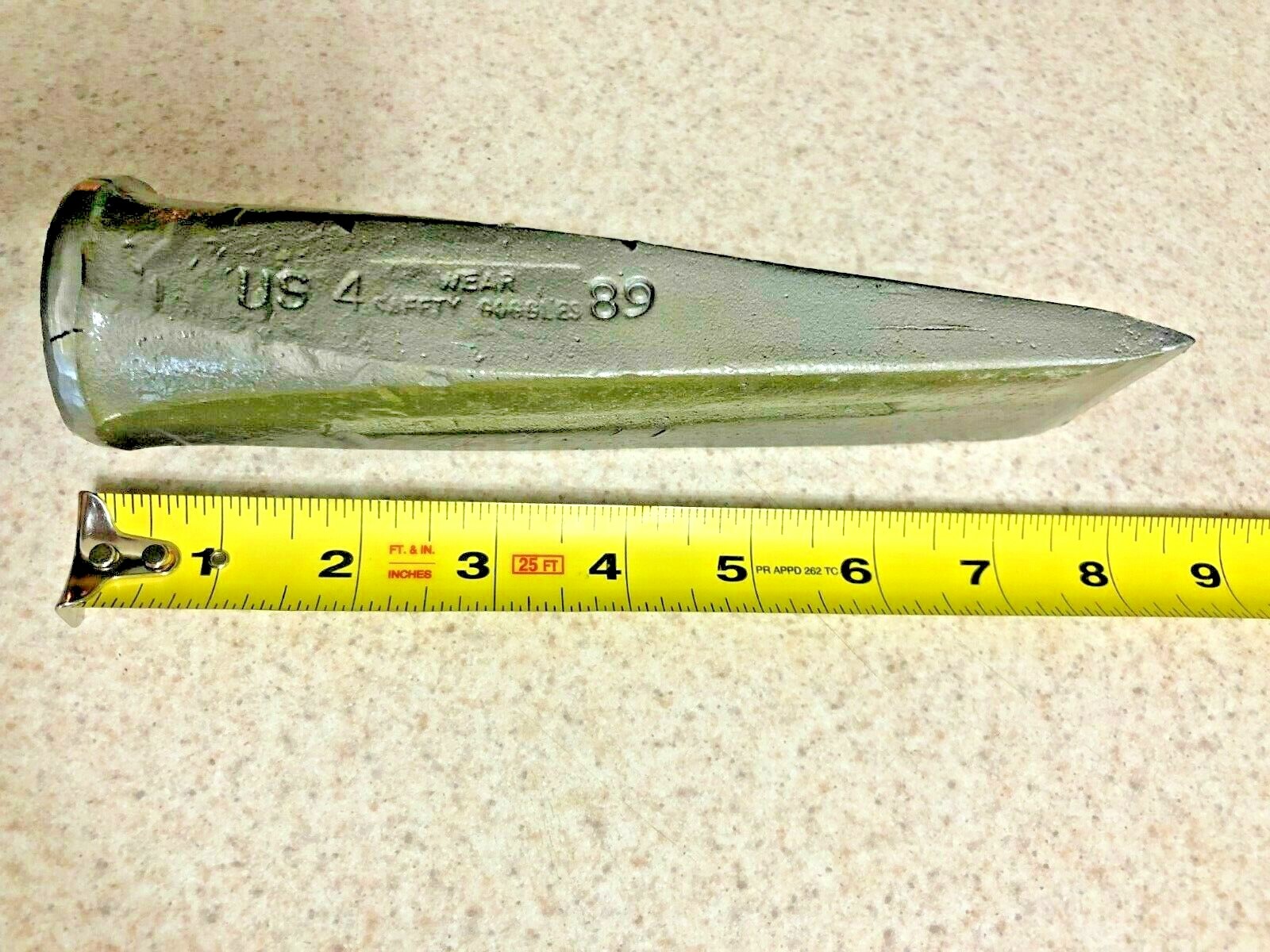 Vintage 4lb Drop Forged WOOD SPLITTING WEDGE # US 4 89 Markings.