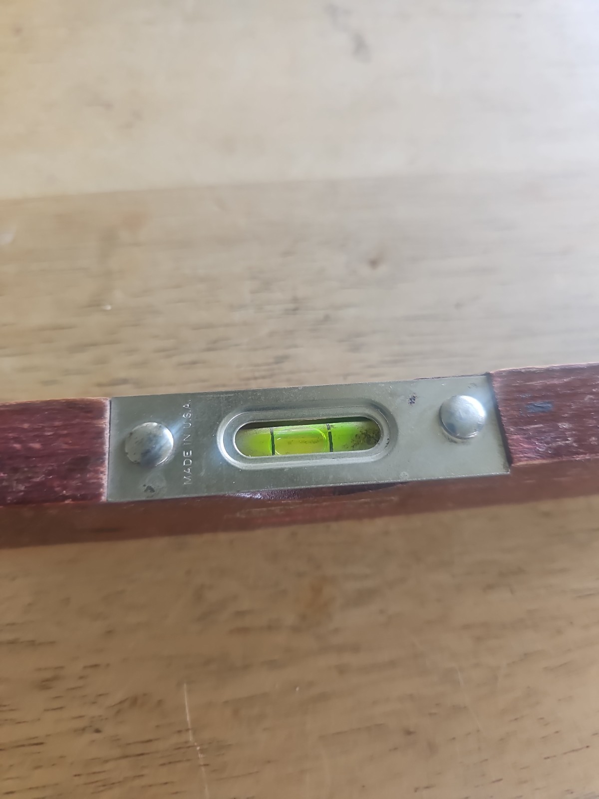 Vintage Stanley 9″ Wooden Torpedo Level H1259.